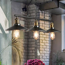 GobekUsa Industrial Metal Saucer Foyer Island Light with Pulley - 3 Black Hanging Lights