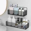 Industrial black metal two tier bathroom storage shelf – bathroom by Decorbites