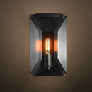 GobekUsa Modern Crystal Sconce Light: Black Wall Mounted Fixture for Corridors - 1 Head, Rectangle Shape