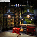 GobekUsa Industrial Metal Wire Frame Island Light with Barn Shade - Black Finish, 2/3 Heads, Ideal for Billiard Room