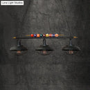 GobekUsa Industrial Metal Wire Frame Island Light with Barn Shade - Black Finish, 2/3 Heads, Ideal for Billiard Room