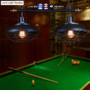 GobekUsa Industrial Metal Wire Frame Island Light with Barn Shade - Black Finish, 2/3 Heads, Ideal for Billiard Room