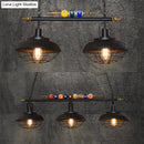 GobekUsa Industrial Metal Wire Frame Island Light with Barn Shade - Black Finish, 2/3 Heads, Ideal for Billiard Room