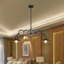 GobekUsa Metallic Island Saucer Pendant Light with Extendable Arm - Black Finish, 2 Lights