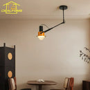 GobekUsa Industrial Swing Arm LED Wall Lamp for Bedroom Living Room - Iron Art