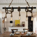 GobekUsa Industrial Metal Beige Chandelier Lighting Fixture for Linear Restaurant Island