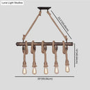 GobekUsa Industrial Metal Beige Chandelier Lighting Fixture for Linear Restaurant Island