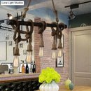 GobekUsa Industrial Metal Beige Chandelier Lighting Fixture for Linear Restaurant Island