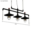 GobekUsa Steampunk Black Iron Hanging Light Fixture with Cage and Chain Deco