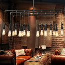 GobekUsa Rustic Black Iron Industrial Pipe LED Island Chandelier for Restaurants