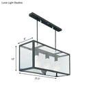 GobekUsa Clear Glass Hanging Pendant Industrial Kitchen Island Light - 3-Light Rectangle Design in White