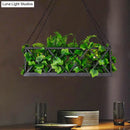 GobekUsa Industrial Metal 2-Head Black Rectangular Island Lighting Fixture - LED Ceiling Light for Restaurants and Plants