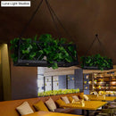GobekUsa Industrial Metal 2-Head Black Rectangular Island Lighting Fixture - LED Ceiling Light for Restaurants and Plants