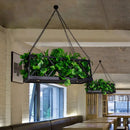 GobekUsa Industrial Metal 2-Head Black Rectangular Island Lighting Fixture - LED Ceiling Light for Restaurants and Plants