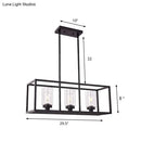 GobekUsa Industrial Clear Glass Pendant with Cylinder Shade, 3/5 Lights, Dinette Up/Down Island Lamp in Black