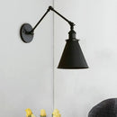 GobekUsa Farmhouse Cone Wall Sconce - Black/Rust Iron Lighting Fixture for Bedroom