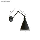 GobekUsa Farmhouse Cone Wall Sconce - Black/Rust Iron Lighting Fixture for Bedroom