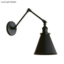 GobekUsa Farmhouse Cone Wall Sconce - Black/Rust Iron Lighting Fixture for Bedroom
