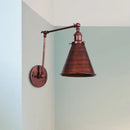 GobekUsa Farmhouse Cone Wall Sconce - Black/Rust Iron Lighting Fixture for Bedroom