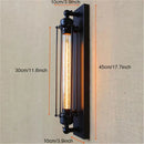 GobekUsa Black Rustic Edison Bulb Wall Light with Metal Lampshade for Stair Kitchen