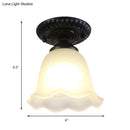 GobekUsa Industrial Black Semi Flush Ceiling Light with Milky Glass Shade – Perfect for Gallery
