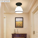 GobekUsa Industrial Black Semi Flush Ceiling Light with Milky Glass Shade – Perfect for Gallery