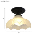 GobekUsa Industrial Black Semi Flush Ceiling Light with Milky Glass Shade – Perfect for Gallery