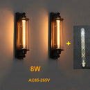 GobekUsa Industrial Wall Lamp: Black/Silver/Copper 8W LED Bedroom Cafe Sconce