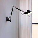 GobekUsa Industrial Black Silver Swing Arm Wall Lamp - Rotatable Miniature Table Lamp E27