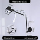 GobekUsa Industrial Black Silver Swing Arm Wall Lamp - Rotatable Miniature Table Lamp E27
