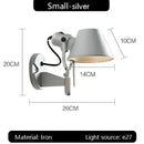 GobekUsa Industrial Black Silver Swing Arm Wall Lamp - Rotatable Miniature Table Lamp E27