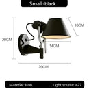 GobekUsa Industrial Black Silver Swing Arm Wall Lamp - Rotatable Miniature Table Lamp E27
