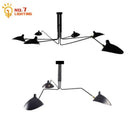 GobekUsa Industrial Spider Serge Mouille Ceiling Lamp Black LED E27 Lighting