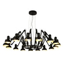 GobekUsa Industrial LED Pendant Light Spider Iron Chandelier Flex Fixtures