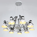 GobekUsa Industrial LED Pendant Light Spider Iron Chandelier Flex Fixtures