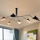 GobekUsa Black Swing Arm Chandelier | Loft Industrial Adjustable Lighting Fixture