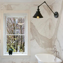 GobekUsa Retro Style Swing Arm Wall Lamp: 1-Head Sconce with Conic Shade, Metal, Indoor - Black