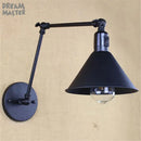 GobekUsa Industrial Swing Arm Wall Lamp Black Switch On Off Sconces Iron