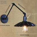 GobekUsa Industrial Swing Arm Wall Lamp Black Switch On Off Sconces Iron
