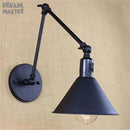 GobekUsa Industrial Swing Arm Wall Lamp Black Switch On Off Sconces Iron