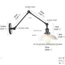 GobekUsa Clear Glass Swing Arm Wall Light Fixture for Dining Living Room Cafe