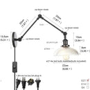 GobekUsa Clear Glass Swing Arm Wall Light Fixture for Dining Living Room Cafe