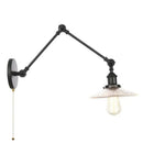 GobekUsa Clear Glass Swing Arm Wall Light Fixture for Dining Living Room Cafe