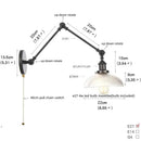 GobekUsa Clear Glass Swing Arm Wall Light Fixture for Dining Living Room Cafe