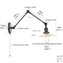 GobekUsa Clear Glass Swing Arm Wall Light Fixture for Dining Living Room Cafe
