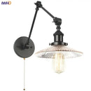 GobekUsa Clear Glass Swing Arm Wall Light Fixture for Dining Living Room Cafe
