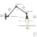 GobekUsa Clear Glass Swing Arm Wall Light Fixture for Dining Living Room Cafe