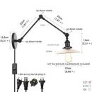 GobekUsa Clear Glass Swing Arm Wall Light Fixture for Dining Living Room Cafe