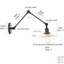 GobekUsa Clear Glass Swing Arm Wall Light Fixture for Dining Living Room Cafe