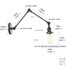 GobekUsa Clear Glass Swing Arm Wall Light Fixture for Dining Living Room Cafe